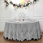Tableclothsfactory 120" Ivory Premium Lace Round Tablecloth for Banquet Party Wedding Event Home Decor