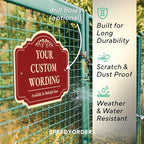 Custom Decorative Outdoor Metal Sign - Personalized Aluminum Driveway Waterproof Sign Made in USA - Design 2 Red Brick 24x18 In