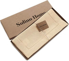 Solino Home Linen Table Runner 36 Inches - 100% Pure Linen Beige Hemstitch Table Runner 14 x 36 Inch Ideal for Dresser and Coffee Tables - Fall, Autumn, Thanksgiving, Christmas - Classic Hemstitch