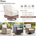 Outdoor Swivel Chair Cover 2 Pack,Outdoor Furniture Patio Chair Covers Waterproof Clearance,(35"W x 37"D x 38.5"H) Outdoor Lawn Patio Furniture Covers,Beige & Brown