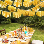 Gold Tassel Banner Double Sided Metallic Fabric Pennant Bunting Flag Garland for Graduation Birthday Anniversary Bachelorette Engagement Wedding Bridal Shower Baptism Hen Party Decorations Supplies