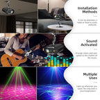 DJ Disco Ball Party Lights with Sound-Activated Remote, Durable ABS RGB LED Strobe Stage Lighting, Light Projector for Xmas/Rave/Club/Bar/Home Room Decoration, Gift for Birthday and Fetivals
