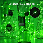 Aluan Wine Bottle Lights with Cork, 20 LED 10 Pack Fairy String Lights Waterproof Battery Operated Mini LED Cork Lamp for Liquor Bottles Jar Party Wedding Christmas Festival Bar Decoration, Green