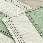 Artoid Mode Light Green Farmhouse Rustic Table Runner, Seasonal Holiday Hollow Kitchen Dining Table Decoration for Home Party Decor 12x36 Inch