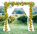 Uieke 3 Pack 7.5ft/Pcs Artificial Sunflower Garland Hanging Sunflower Vines with Green Leaves,Silk Flowers for Home Room Kitchen Garden Wedding Arch Bridal Baby Shower Party Outdoor Decor Medium