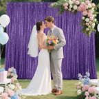 Purple Sequin Backdrop Curtain 4 Pieces 2FTx8FT Glitter Photography Backdrop for Party Wedding Birthday Christmas Decorations