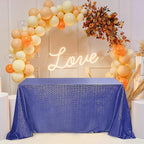 Fitable Sequin Tablecloth for Parties 60x102 Inch - Sparkle Glitter Laser Rectangle Overlay for Independence Day Decoration Ceremony Birthday Holiday Banquet, Dark Blue