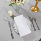 Cloth Napkins 20x20 inch Washable Polyester Dinner Napkins Soft Table Napkins for Wedding Party Dining Banquet(White,25PCS)