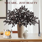 Fall Decor，Fall Stems,Artificial Cimicifuga Stems,6-Pack 32 Inch,Purple Fall Foliage Spray for Tall Vase,Farmhouse Thanksgiving Mantel Centerpiece Halloween Decor Arrangements