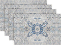 Snycler Table Runner Boho Table Runners Vintage Elegant Farmhouse Table Center Linen Decor for Home Dining Party Entrance (12x18 Inch ,Set of 4) Boho-White