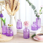 Bud Vases for Centerpieces Wedding,Flower Vases in Bulk for Rustic Home Decor,Small Vases for Wedding,Mother's Day,Graduation,Christmas,Birthday Party,Valentine's Day(Purple,15 Pcs)
