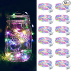 ZGWJ 12 Pack Fairy Lights Battery Operated, 7ft 20 Mini LED Fairy String Lights Silver Wire 3 Modes for DIY, Parties, Wedding, Bedroom, Halloween Christmas Decoration Multicolor