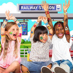 60 PCS Train Party Favors Set - 36 Temporary Tattoos Sticker & 24 Slap Bracelets for Kids, Perfect for Birthday Parties, Classroom Rewards and Gifts