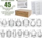 Arme Bud Vase Set of 45, Clear Bud Vases in Bulk, Mini Glass Vases for Flower, Small Flower Vases for Centerpieces, Vases for Decor, Home Wedding Table Décor