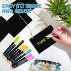 12 Pcs 4 x 6 Acrylic Chalkboard Hanging Sign with Chalk Markers Chalk Board Signs with Hanging String for Wedding Kitchen Home Party Decoration (Rectangle)