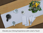 Ruvanti Linen Table Runner 36 Inches, Classic Hemstitch, Washable, Reusable, Non-Slipping, Stain Resistant- Perfect for Parties, Weddings, Dinners, Thanksgiving, Christmas, Indoor use – Arctic Ice