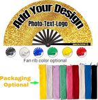 Custom Fans with Your Photo/Text - Personalized Folding Hand Fan for Line Dancing, Weddings, Parties | Decorative Gift for Women, Church Events & Dance Performances (10, 10 Inch)