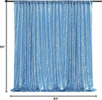 Baby Blue Sequin Backdrop Curtain 7ft x 7ft Glitter Photo Background for Wedding Baby Shower Party Stage Decorations