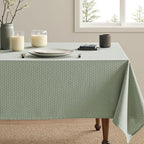 MIULEE Sage Green Linen Cottton Table Cloth Rectangle Tablecloth Waterproof Spillproof Cross-Star Textured Table Cltoth Decorative Farmhouse Style for Dining Party Weddings 52x70 Inch