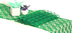 MDS Pack of 15 Wedding 12 x 108 inches Lace Table Runner for Wedding, Decorations for Birthday Parties, Banquets, Graduations, Engagements, and Runners fit Rectangle, Round Table- Green