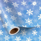 LeZakaa Christmas Wrapping Paper Roll, Purple Blue Snowflakes, Elegant Gift Wrap for Winter Holidays, Birthdays, Adults, Men, Women, Mini Roll 17 in x 16.4 Ft