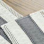 Artoid Mode Dark Grey Farmhouse Rustic Table Runner, Seasonal Holiday Hollow Kitchen Dining Table Decoration for Home Party Decor 12x60 Inch