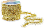 Mandala Crafts Gold Tinsel Garland - Thin Metallic Foil Glitter Mini Garland for Christmas Tree, Party, Wedding Decor, and Holiday Decorations