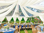 4 Panels Ivory Ceiling Drapes for Wedding 5ftx40ft Sheer Drapery Chiffon Fabric Arch Draping Curtains for Party Ceremony Birthday Baby Shower Reception Stage Ceiling Decorations