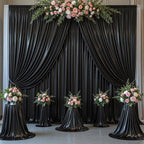 Outpain Thick 10 ft x 10 ft Black Sequin Backdrop Curtain for Parties, Wrinkle Free Glitter Photo Backdrop Drapes 2 Panels 5x10ft Black Back Drop Cloth for Wedding Christmas Photography Background