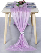 MDS Halloween Chiffon Table Runner - 1 Pack, 29 x 170 Inches, 14ft Each - Sheer Spooky Table Runners for Haunted House Parties, Trick-or-Treat Tables, Witchy Décor, Wedding & Events - Orchid