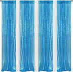 Poise3EHome Turquoise Sequin Backdrop Curtains, 4 Panels Sequin Backdrop, 2FTx8FT Sequin Curtains for Party Wedding Sequence Backdrop