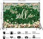 We Still Do Backdrop Green Leaves Lace Wedding Anniversary Photography Background Engagement Vow Renewal Bachelorette Party Decoration Banner Photo Booth Studio Props 9x6ft FU064YL