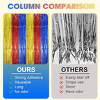 2 Pack Blue Red Gold Foil Fringe Backdrop Curtains, Tinsel Streamers Party Decorations, Fringe Backdrop, Door Shimmer for Birthday Party