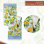 Maison d' Hermine Table Runner 100% Cotton Single Layer Table Runners 72 inches Long Decorative for Home Kitchen Dining Party Baby Shower Wedding Bridal Shower Spring Summer (Cedrat, 14.50" x 72")
