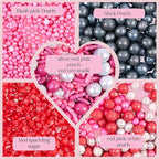 Confect Casino Night Sprinkles Mix – Silver Disco Balls, Black Pearl Dragees & Sparkling Blush Pink, Silver & Deep Red Sugar – Assorted Pack of 5 Edible Sprinkles for Cake & Cupcake Decorating, Parties & Baking Decor | Vegan, Gluten-Free, Nut-Free, Soy...
