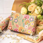 RUSPEPA Kraft Wrapping Paper Roll - Mini Roll - Carnation Design Great for Mother's day, Birthday, Party, Anniversary - 17 Inches X 32.8 Feet