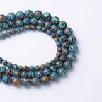 Blue Peacock Turquoise Stone Beads Gemstone Round Crystal Energy Jade Beads Stone Beads for Jewelry Making DIY Bracelet Necklace Jewelry Making 1 Strand 15.5inch 60PCS 6MM