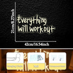 Everything Will Work Out Neon Sign,Inspirational Letter Neon Light Positive Affirmation Light up Sign for Office Bookstore Classroom(16.54 * 8.27In)