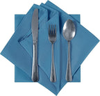 Cloth Napkins 17x17 inch Washable Polyester Dinner Napkins Soft Table Napkins for Wedding Party Dining Banquet(Mediterranean Blue,50PCS)