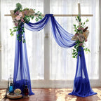 MDS Halloween Chiffon Draping Fabric - 1 Panel, 30" Wide x 75ft Long - Sheer Spooky Arbor & Canopy Drapery for Haunted House Backdrops, Party Ceilings, DIY Costumes & Themed Events - Royal Blue