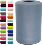 Dusty Blue Tulle Fabric Rolls 6 Inch by 100 Yards (300 feet) Fabric Spool Tulle Ribbon for DIY Tutu Bow Baby Shower Birthday Party Wedding Decorations Christmas Craft Supplies
