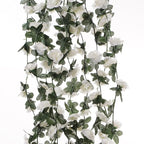 10 Pcs 82FT Flower Garland, Artificial Rose Garland Flowers Plants Fake Flower Hanging Rose Ivy, Birthday Party Valentine's Day Wedding Wall Arch Decor（White）