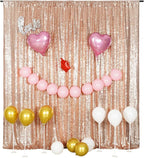 Poise3EHome Sequin Backdrop Curtain, 10Ft x 10Ft Rose Gold Glitter Photography Background Curtains, Sequence Xmas Thanksgiving Backdrop Drapes Decor