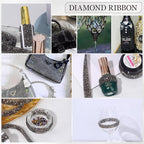 Rhinestone Ribbon 3 Yards Self Adhesive Rhinestone Strips Diamond Ribbon Sticker Crystal Roll Glitter Bling Rhinestones Tape for Crafting DIY Art Decoration (0.4 Inch)