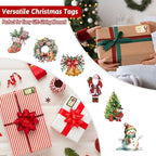 500 PCS Christmas Gift Tags Christmas Santa Claus Stickers Self Adhesive Vintage Christmas Tag Christmas Festival Holiday Decor