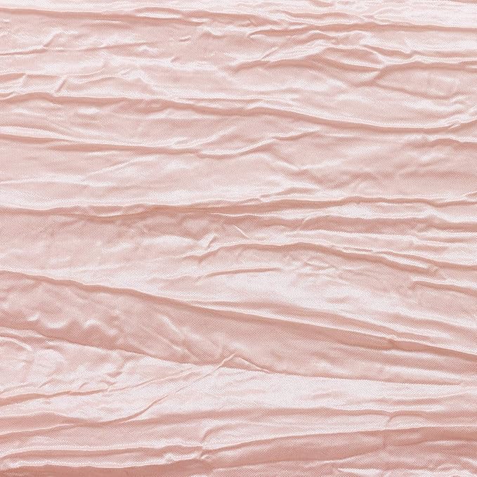 YOUR CHAIR COVERS - 60 x 102 inch Rectangular Crinkle Taffeta Tablecloth - Blush, Rectangle Table Linens for 6 ft Rectangular Tables, Wedding Crushed Table Cloth
