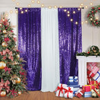 SquarePie Sequin Backdrop Curtain Non-Transparent Sparkly Background for Wedding Party 2FT x 8FT Purple 2 Panel
