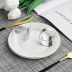 Silver Napkin Rings Set of 10, Metal Material (Silver, Normal)