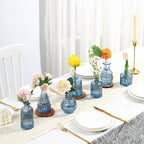 Bud Vases in Bulk 30, Blue Glass Vases for Centerpieces, Small Flower Vase for Centerpieces, Small Vase for Flowers, Mini Vintage Vases for Wedding Table Decor