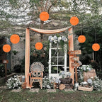 12Pcs Round Paper Lanterns Assorted Sizes (6" 8" 10" 12") for Home Decor, Restaurant, Church, Wedding, Birthday Party Decorations, Hanging Chinese Japanese Paper Lantern Lamps (Orange)